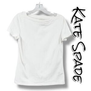 Kate Spade Broome Street White Shirt Bow Classic Basic Staple Womens Size Small